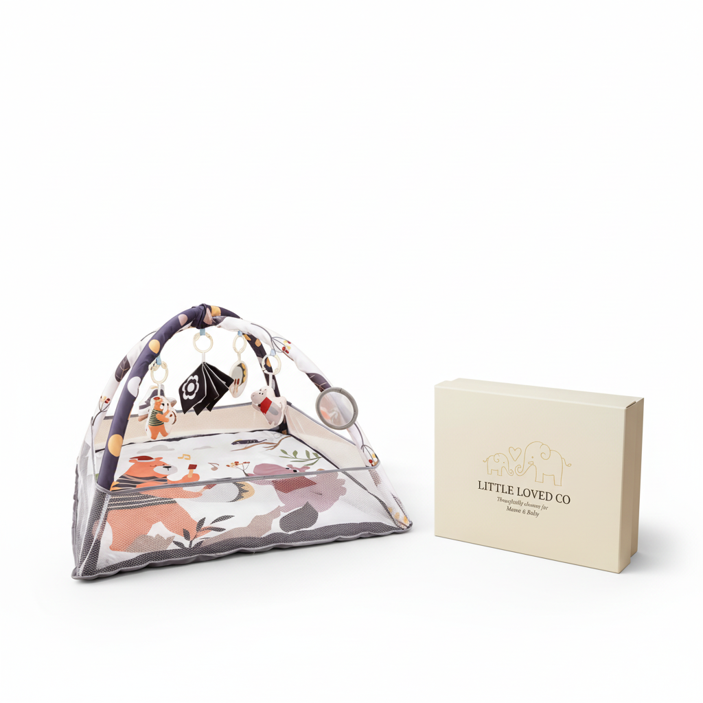 Play gym with packaging